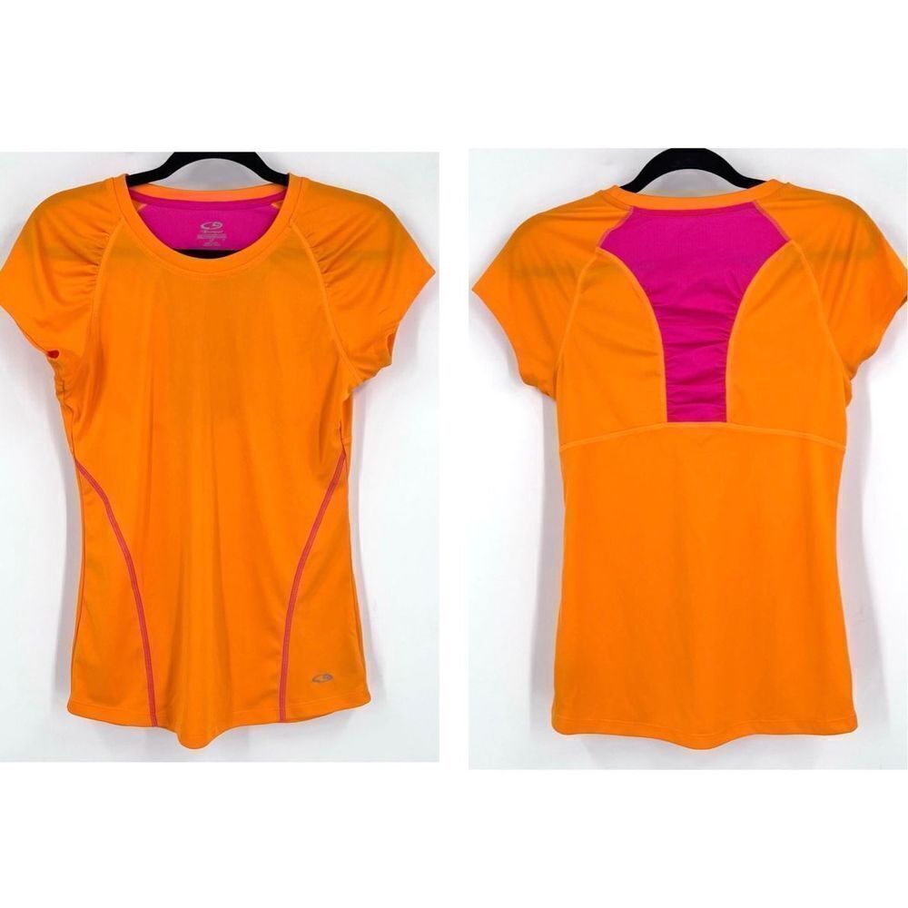 Championย Women's Active TopโShirt Training Sports Semiโ Fitted Orange SizeโSmall